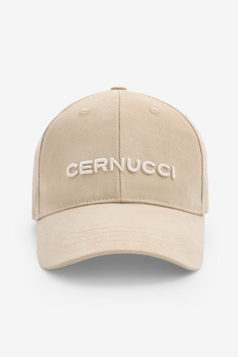 AmalfiGold Embroidered Cap - Ecru