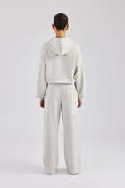 Glitter Applique Oversized Hooded Tracksuit - Ash Grey