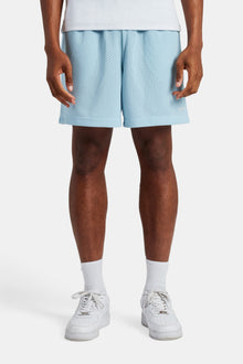 AmalfiGold Embroidered Mesh Short - Light Blue
