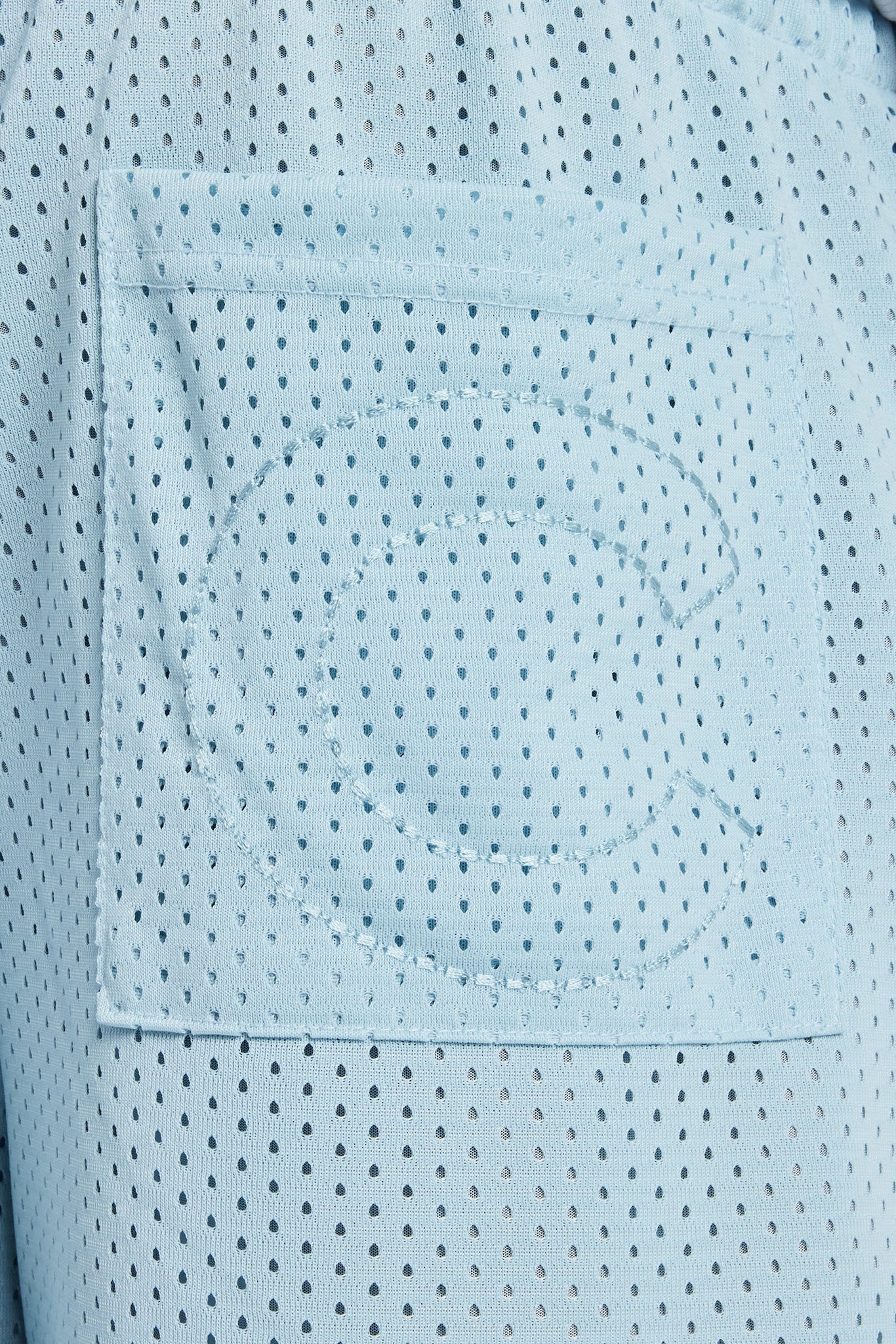 AmalfiGold Embroidered Mesh Short - Light Blue