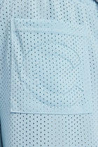 AmalfiGold Embroidered Mesh Short - Light Blue