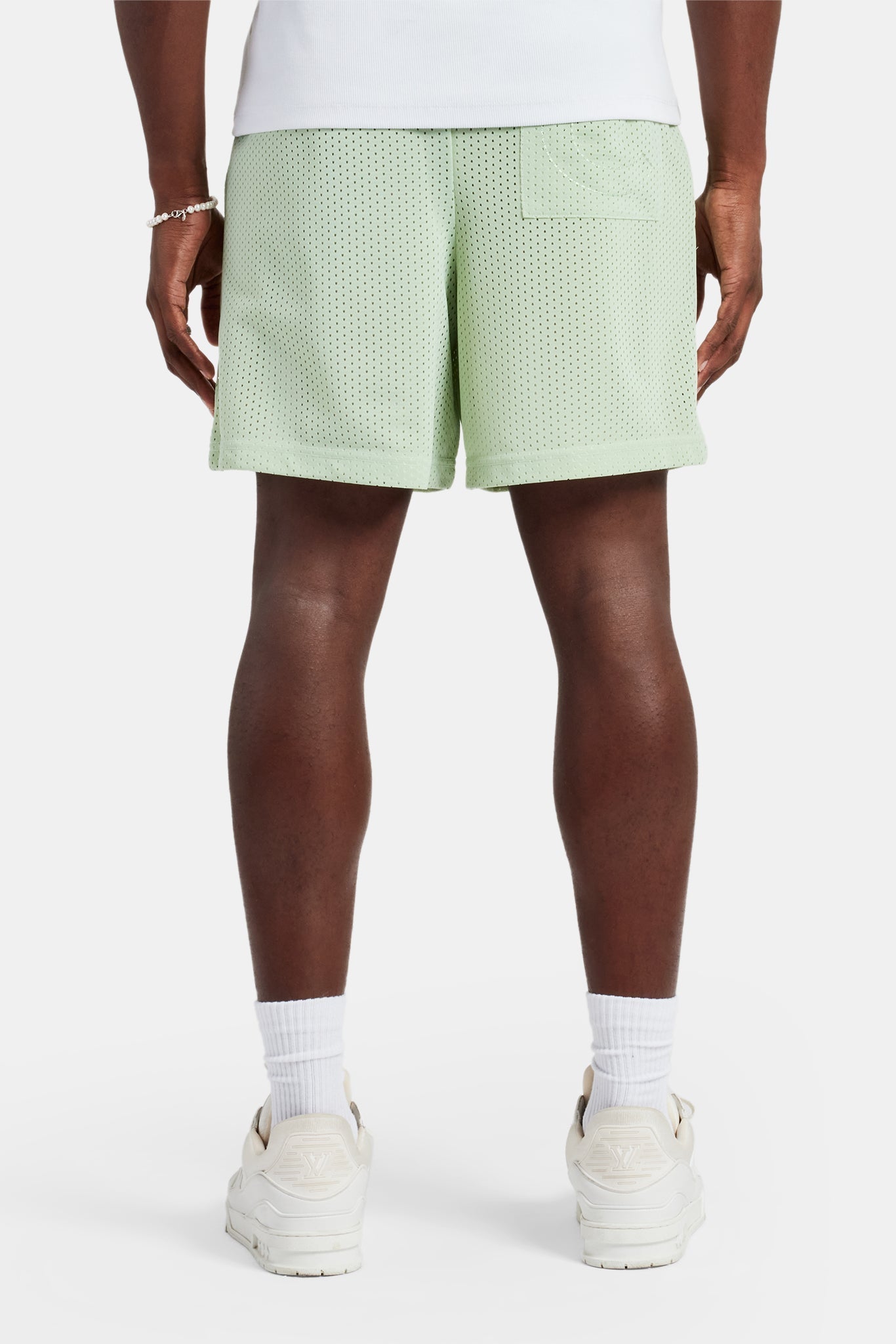 AmalfiGold Embroidered Mesh Short - Sage