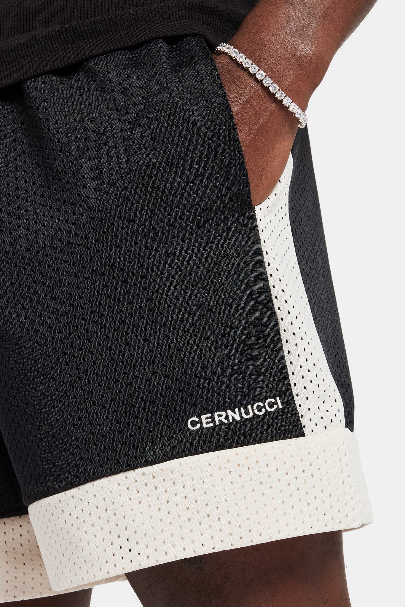 AmalfiGold Panel Mesh Short - Black
