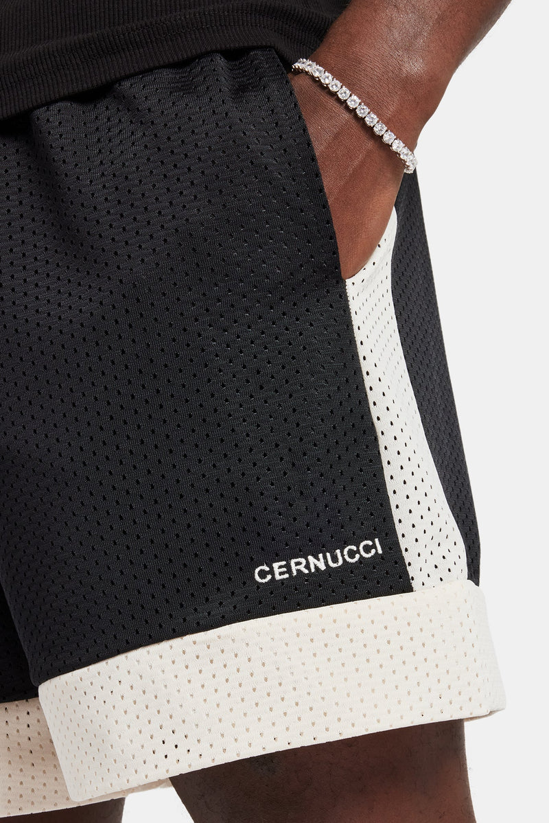 AmalfiGold Panel Mesh Short - Black