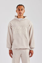 Washed Contrast Stitch Pearl Hoodie - Stone