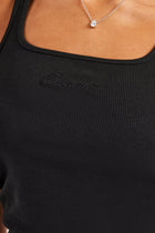 AmalfiGold Embroidered Vest Top - Black