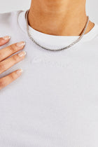 AmalfiGold Embroidered Rib Baby Tee - White