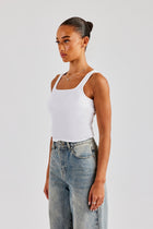 AmalfiGold Embroidered Vest Top - White