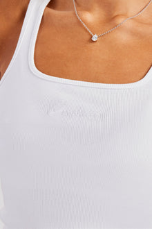 AmalfiGold Embroidered Vest Top - White