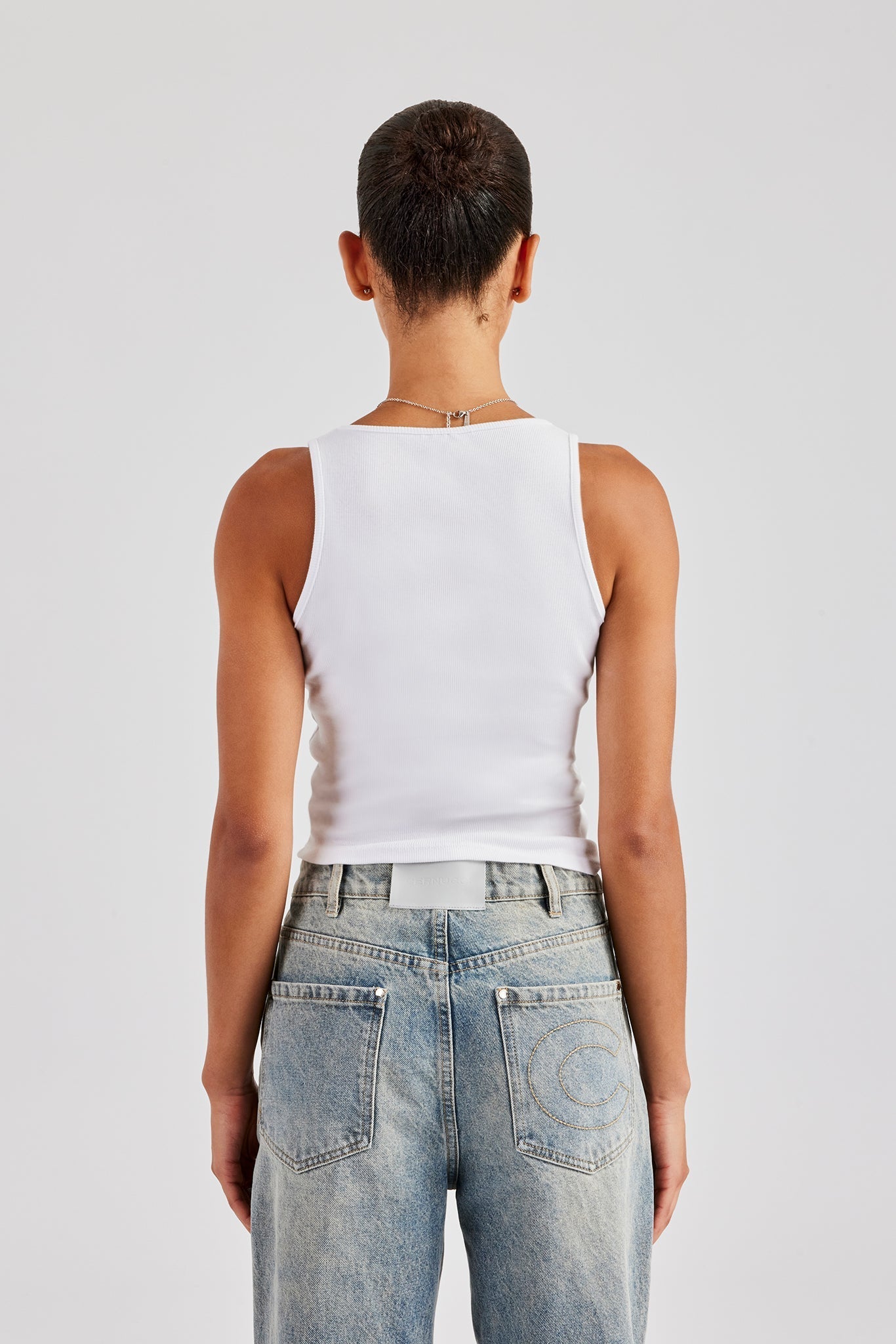 AmalfiGold Embroidered Vest Top - White