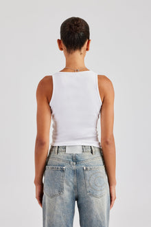 AmalfiGold Embroidered Vest Top - White