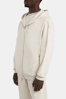 Oversized Zip Through Hoodie - Oat