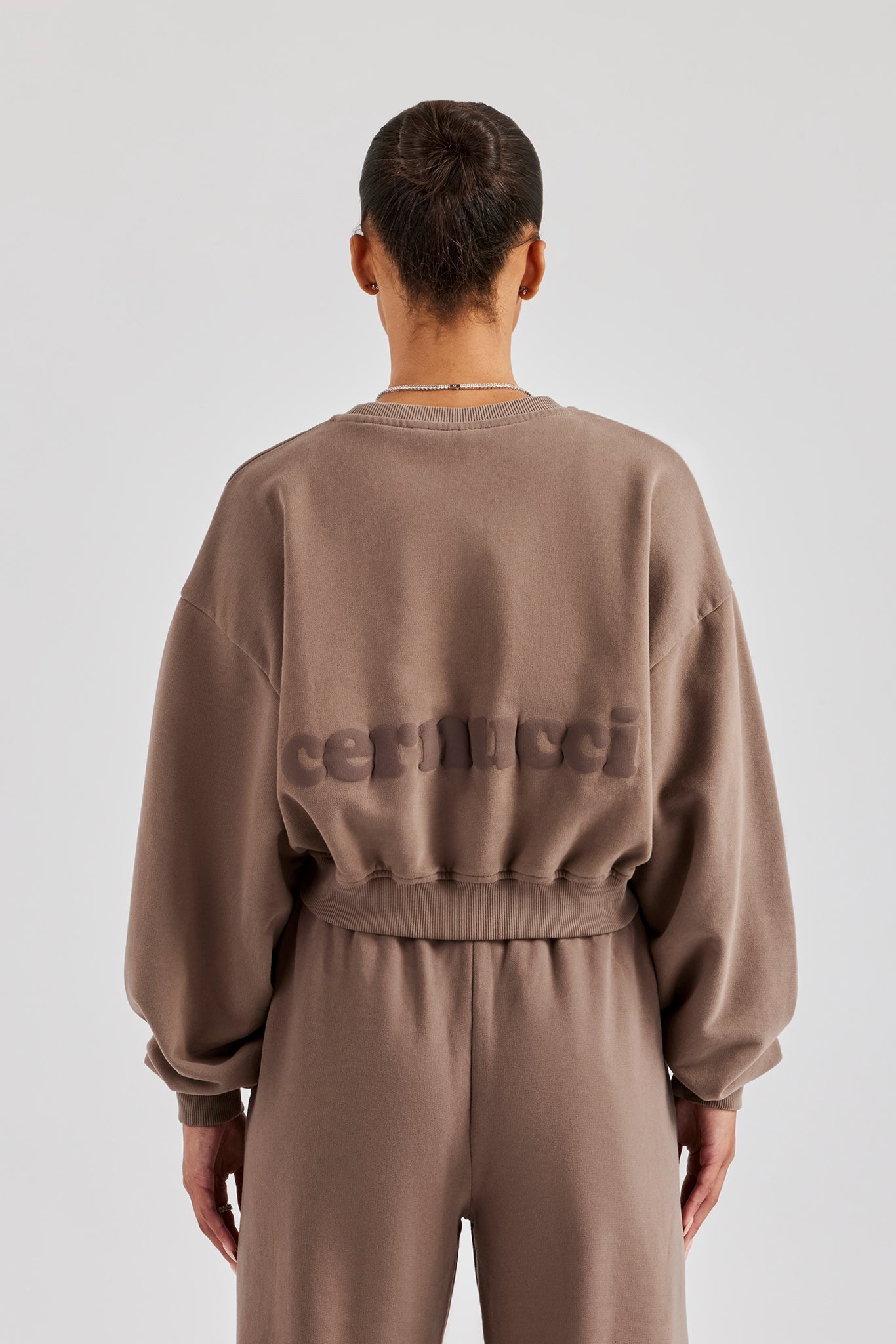 AmalfiGold Cropped Sweatshirt - Taupe
