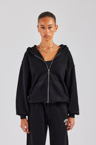 Cherry Baby Zip Through Hoodie - Black