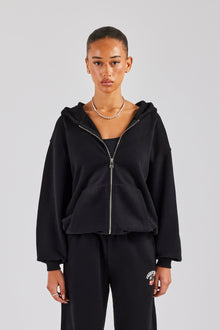 Cherry Baby Zip Through Hoodie - Black