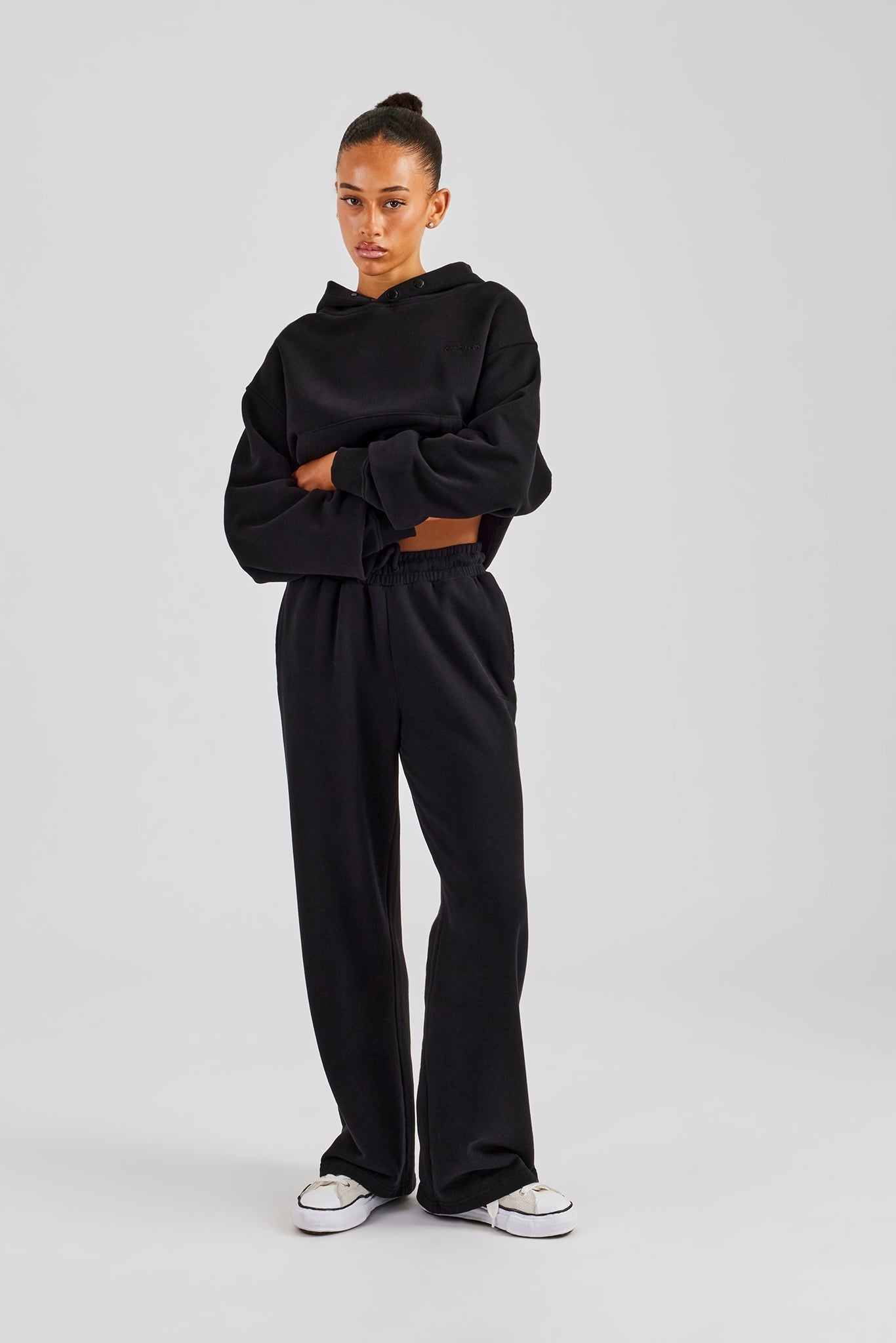 AmalfiGold Boxy Hoodie & Jogger Set - Black