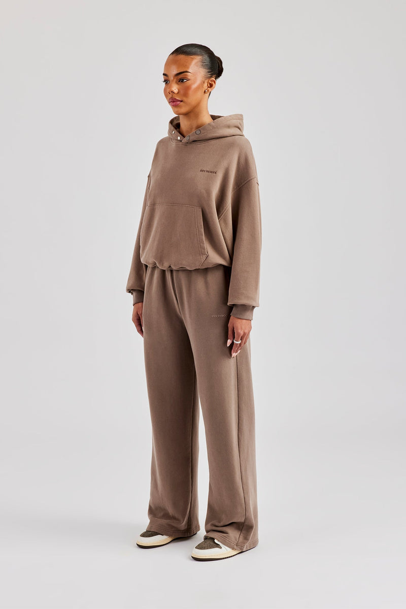 AmalfiGold Boxy Hoodie & Wide Leg Jogger - Taupe
