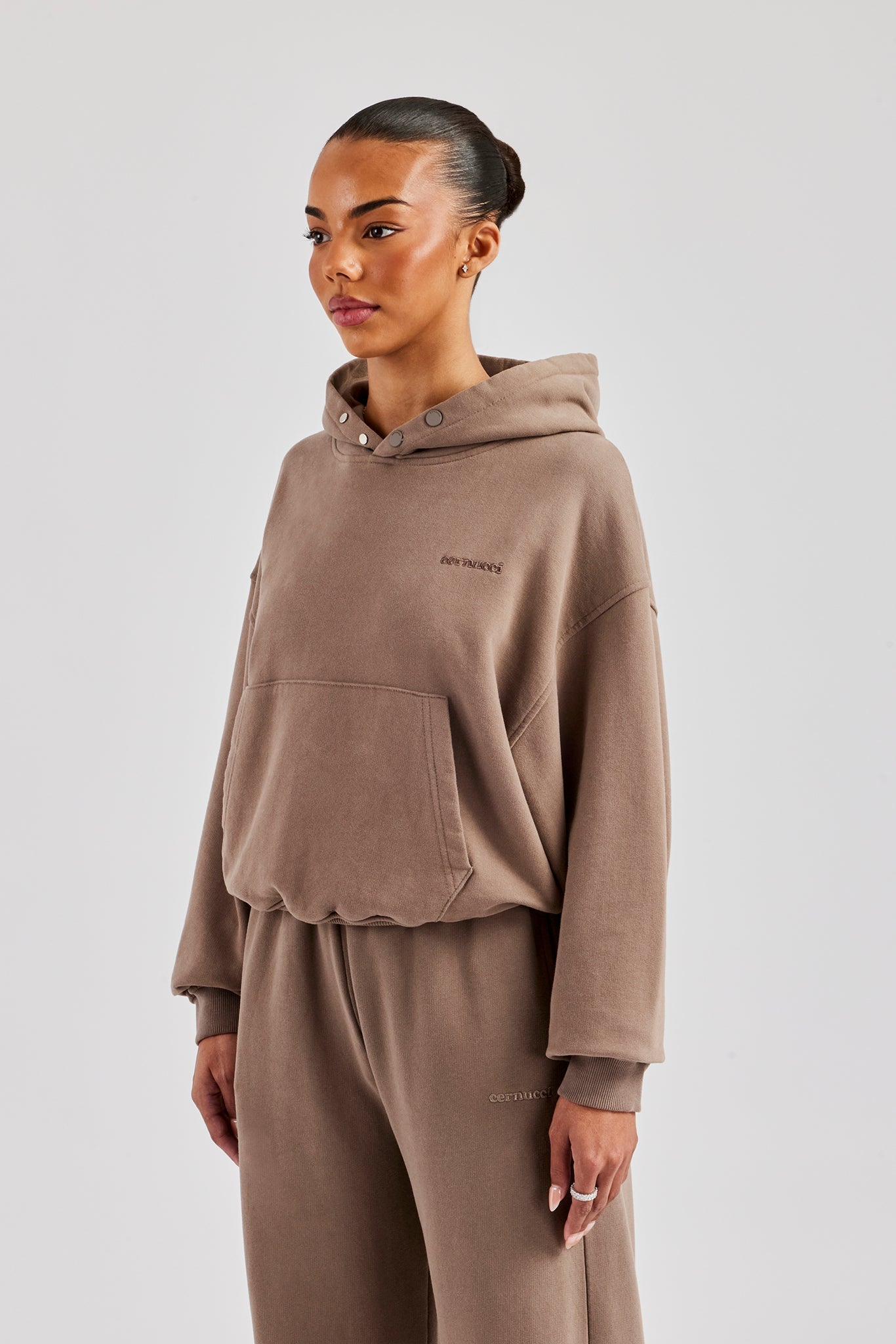 AmalfiGold Boxy Hoodie - Taupe