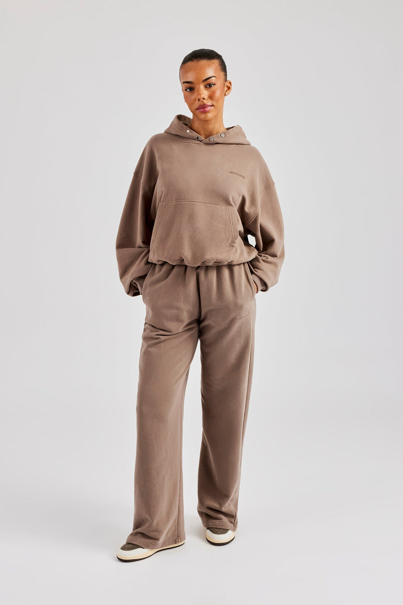 AmalfiGold Boxy Hoodie & Wide Leg Jogger - Taupe