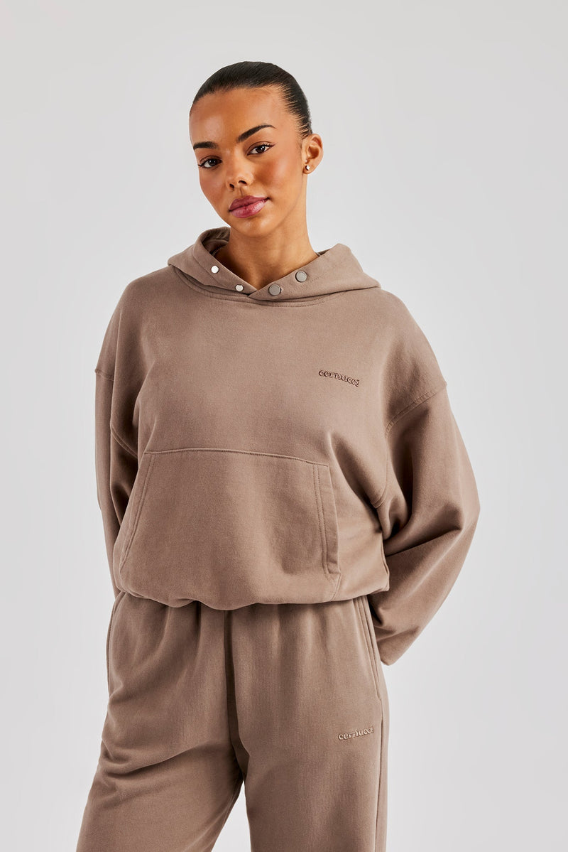 AmalfiGold Boxy Hoodie - Taupe