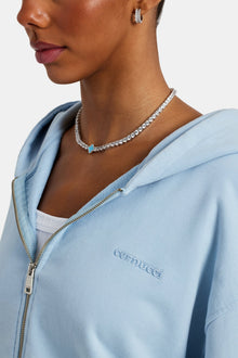 AmalfiGold Zip Through Hoodie - Light Blue