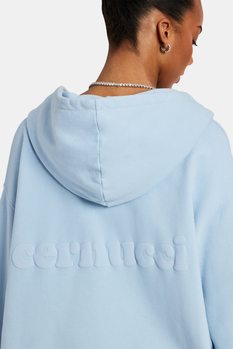 AmalfiGold Zip Through Hoodie - Light Blue