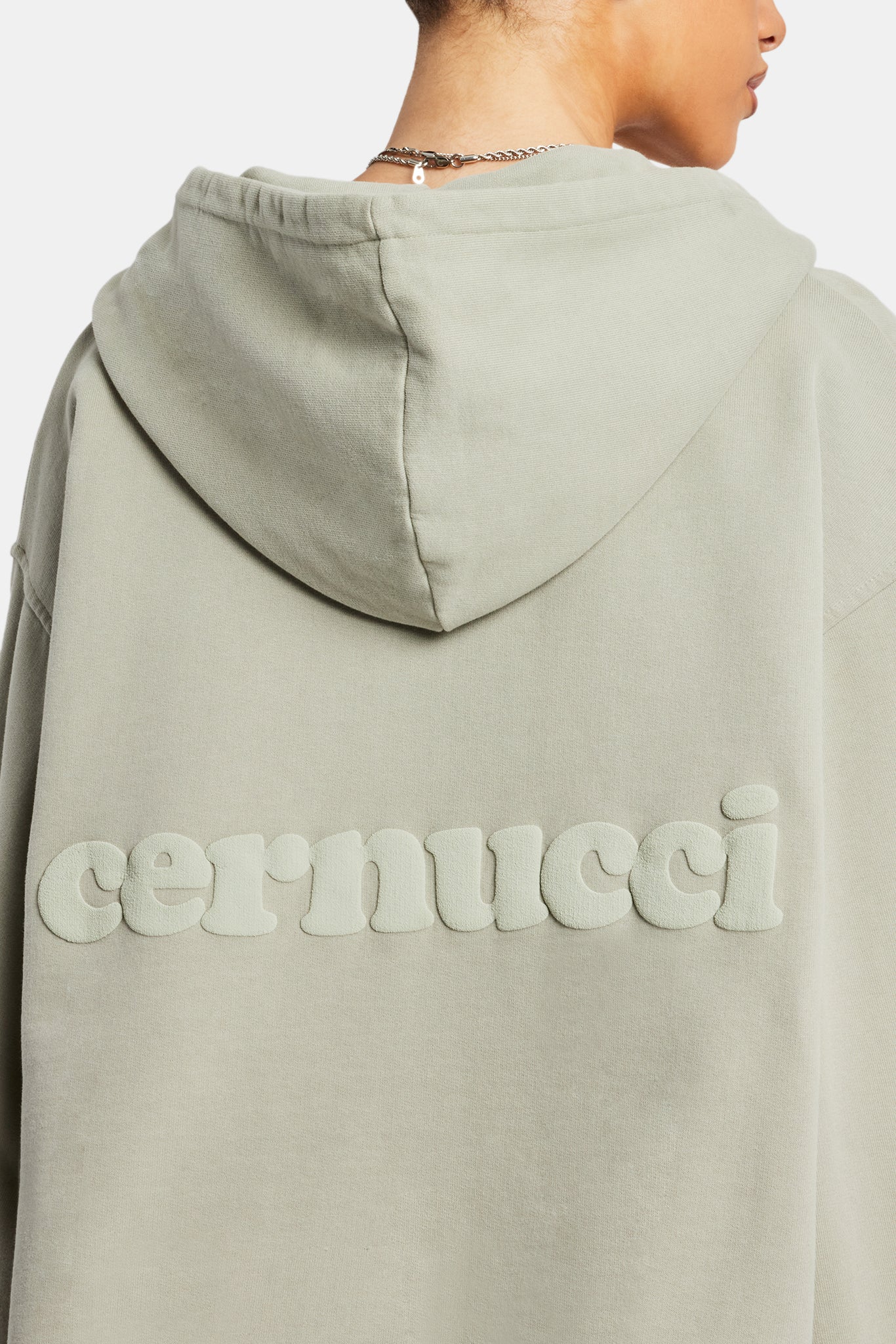 AmalfiGold Zip Through Hoodie - Sage