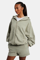 AmalfiGold Zip Through Hoodie & Short Set - Sage