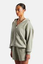 AmalfiGold Zip Through Hoodie - Sage