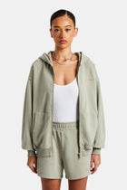 AmalfiGold Zip Through Hoodie - Sage