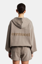 AmalfiGold Zip Through Hoodie & Short Set - Taupe