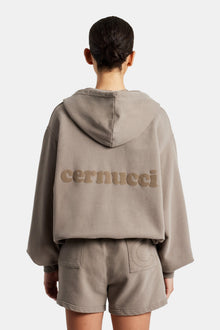 AmalfiGold Zip Through Hoodie & Short Set - Taupe