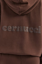 Womens Zip Through Hoodie and Jogger Set - Chocolate