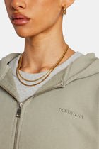 AmalfiGold Zip Through Hoodie - Sage