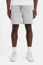 AmalfiGold Embroidered Shorts - Ash Grey