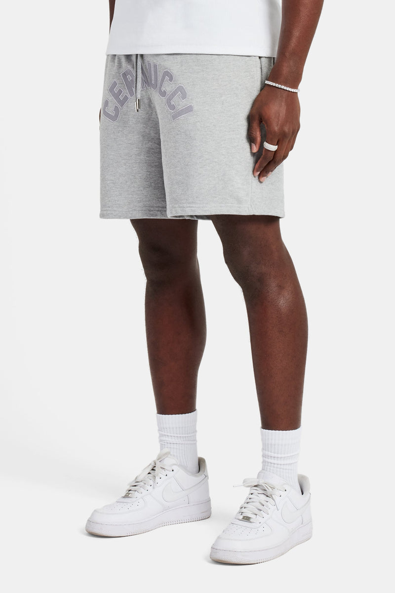 AmalfiGold Embroidered Shorts - Ash Grey