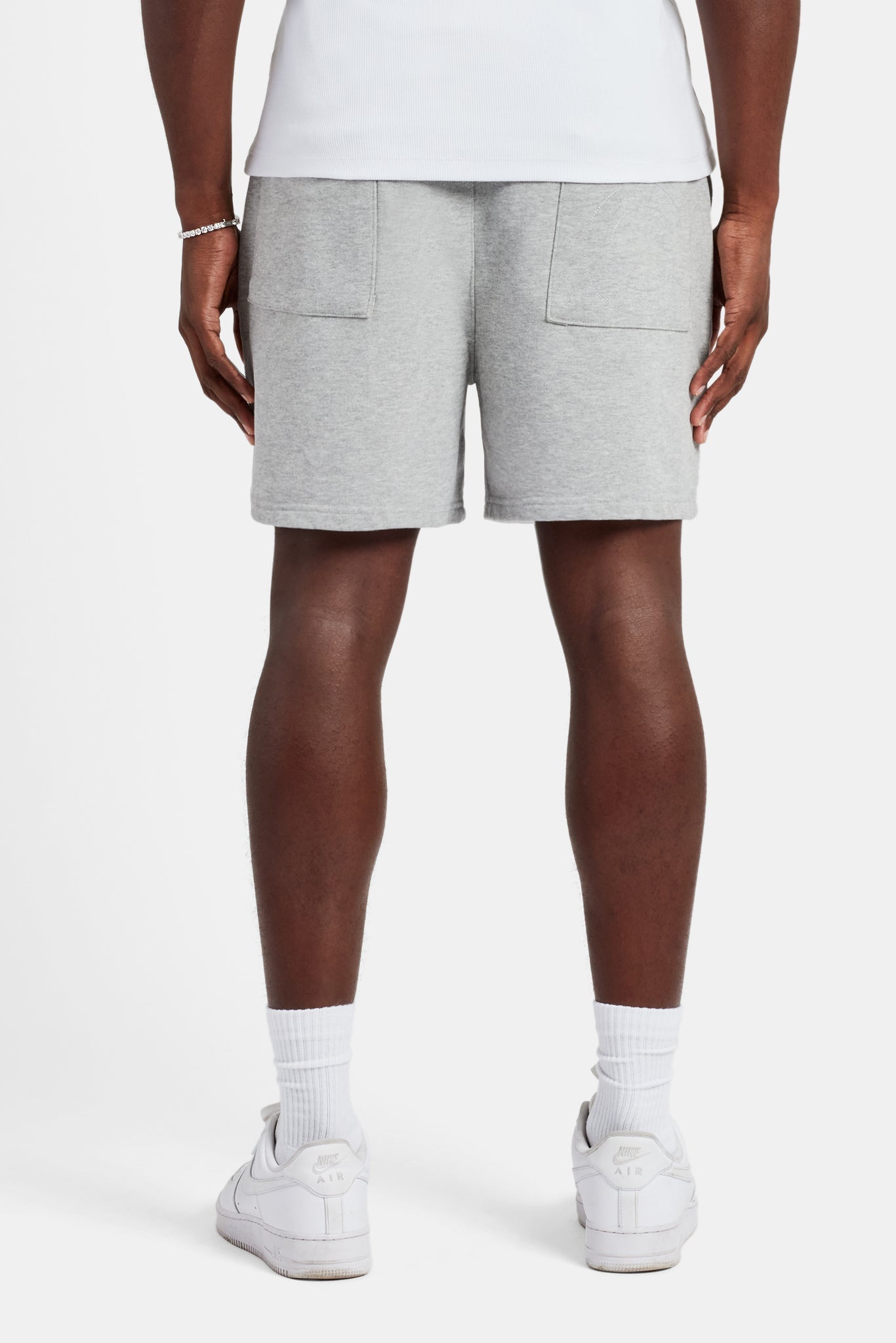 AmalfiGold Embroidered Shorts - Ash Grey