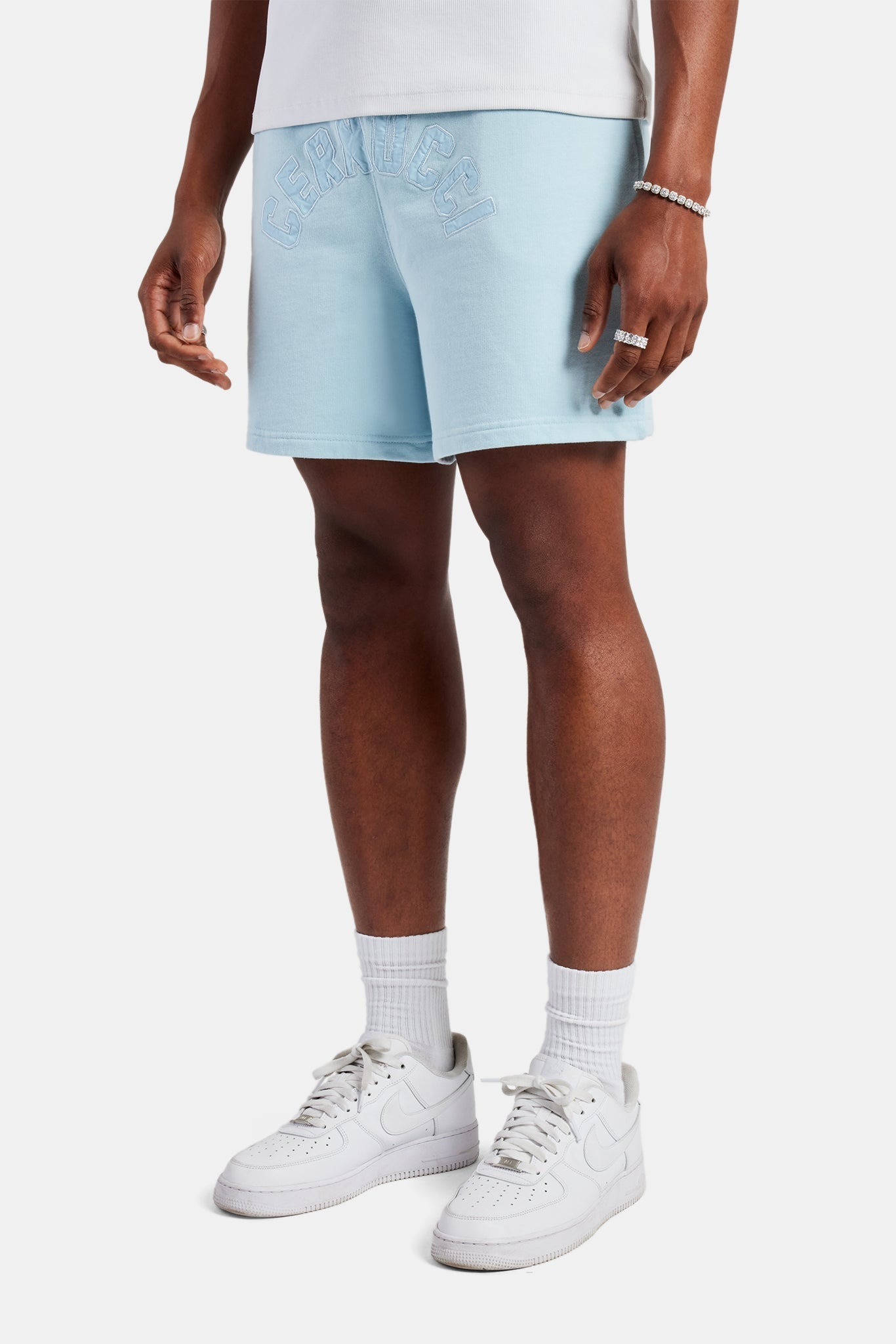 AmalfiGold Embroidered Shorts - Baby Blue