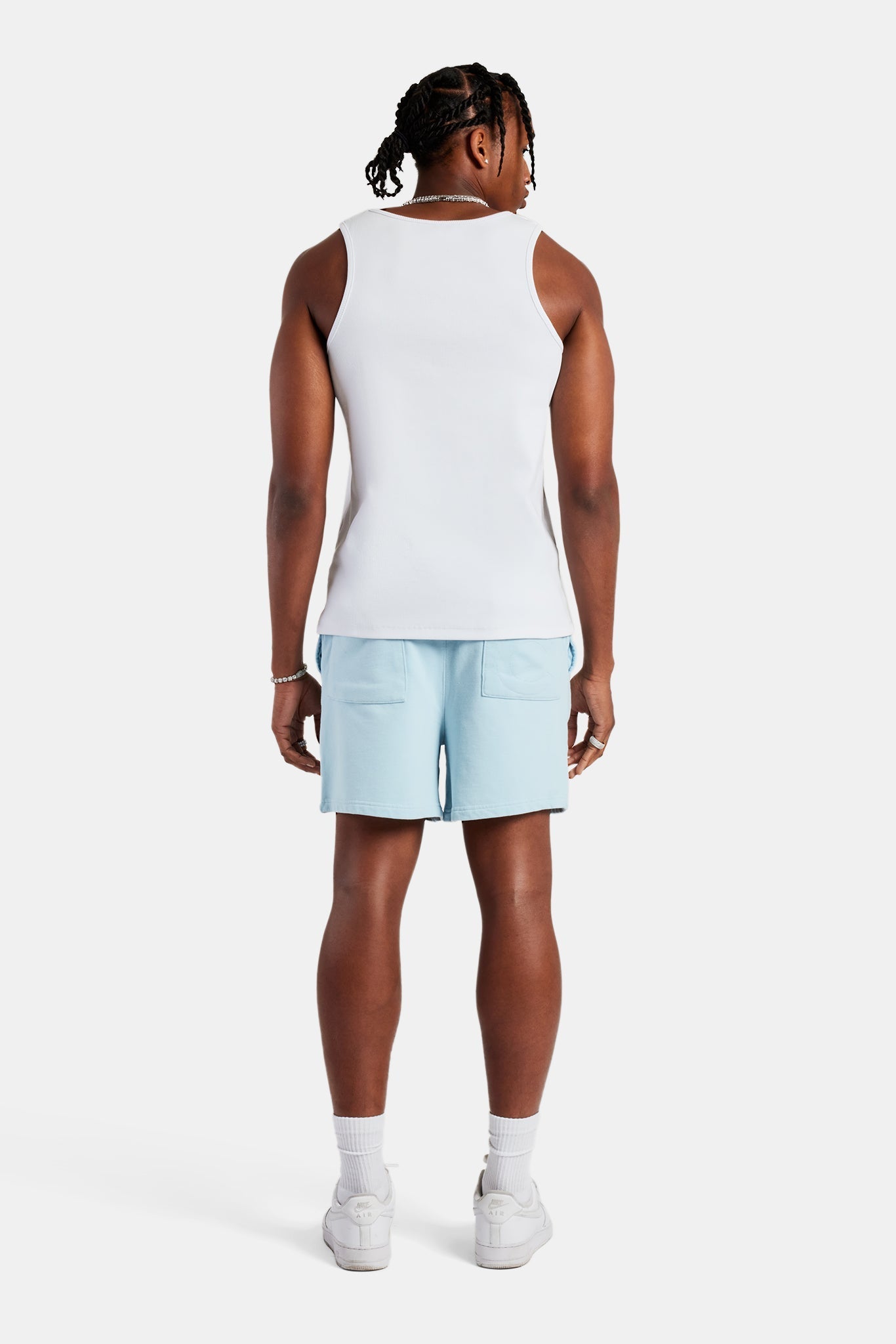 AmalfiGold Embroidered Shorts - Baby Blue