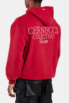 AmalfiGold Pearl Embellished Hoodie - Red
