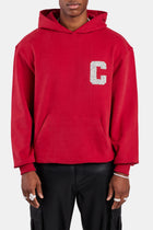 AmalfiGold Pearl Embellished Hoodie - Red