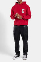 AmalfiGold Pearl Embellished Hoodie - Red
