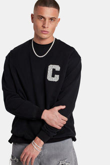 Embellished C Sweatshirt - Black
