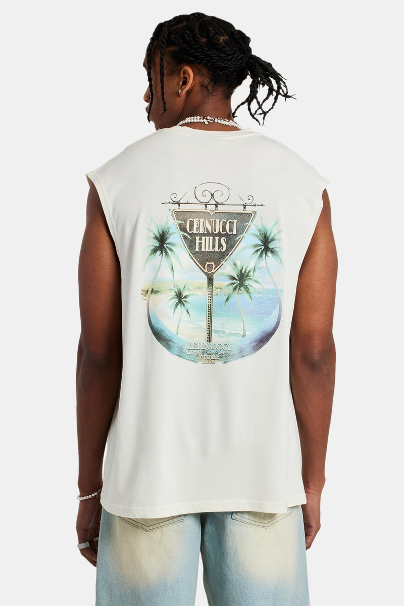 AmalfiGold Hill Oversized Tank - Off White