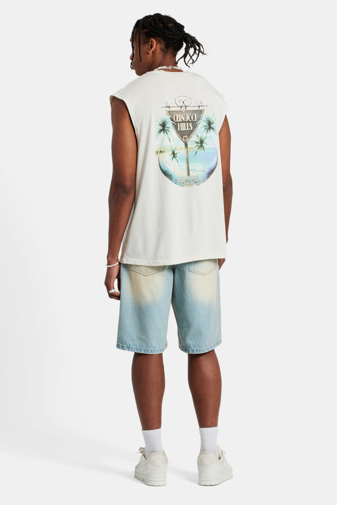 AmalfiGold Hill Oversized Tank - Off White