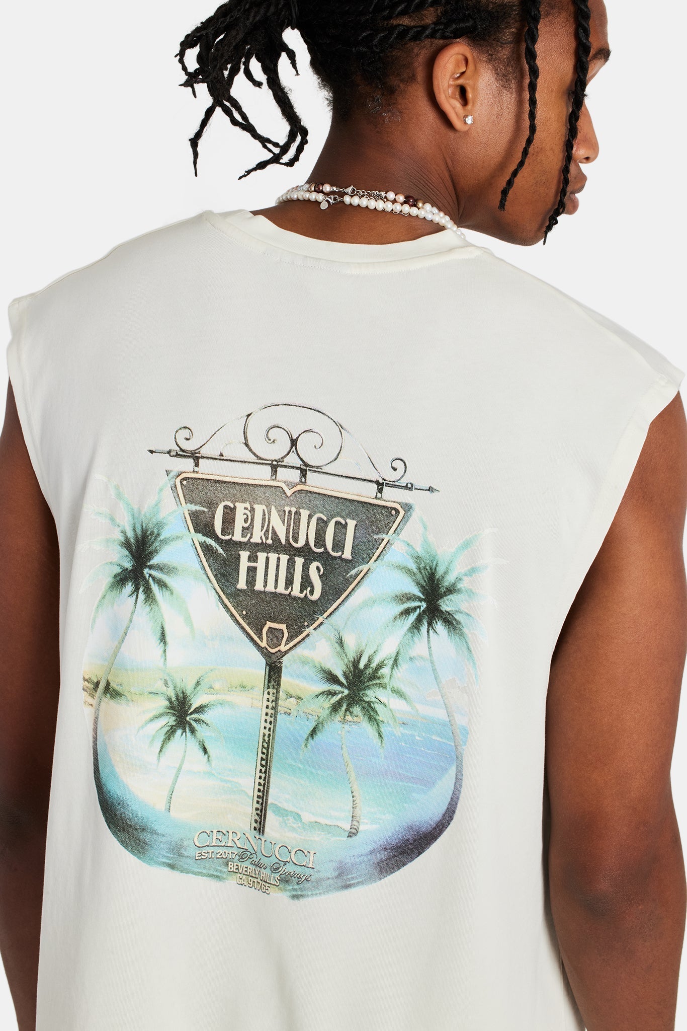 AmalfiGold Hill Oversized Tank - Off White