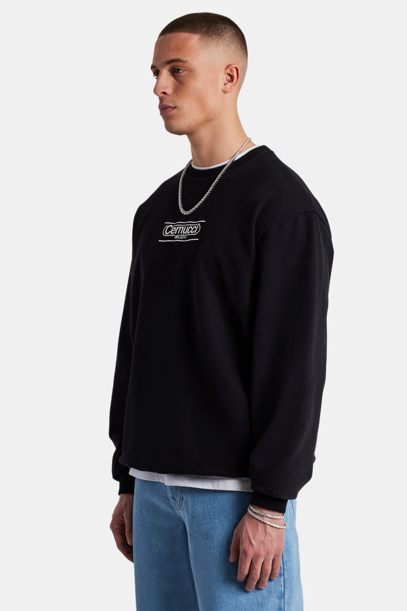 AmalfiGold Est Embroidered Sweatshirt - Black