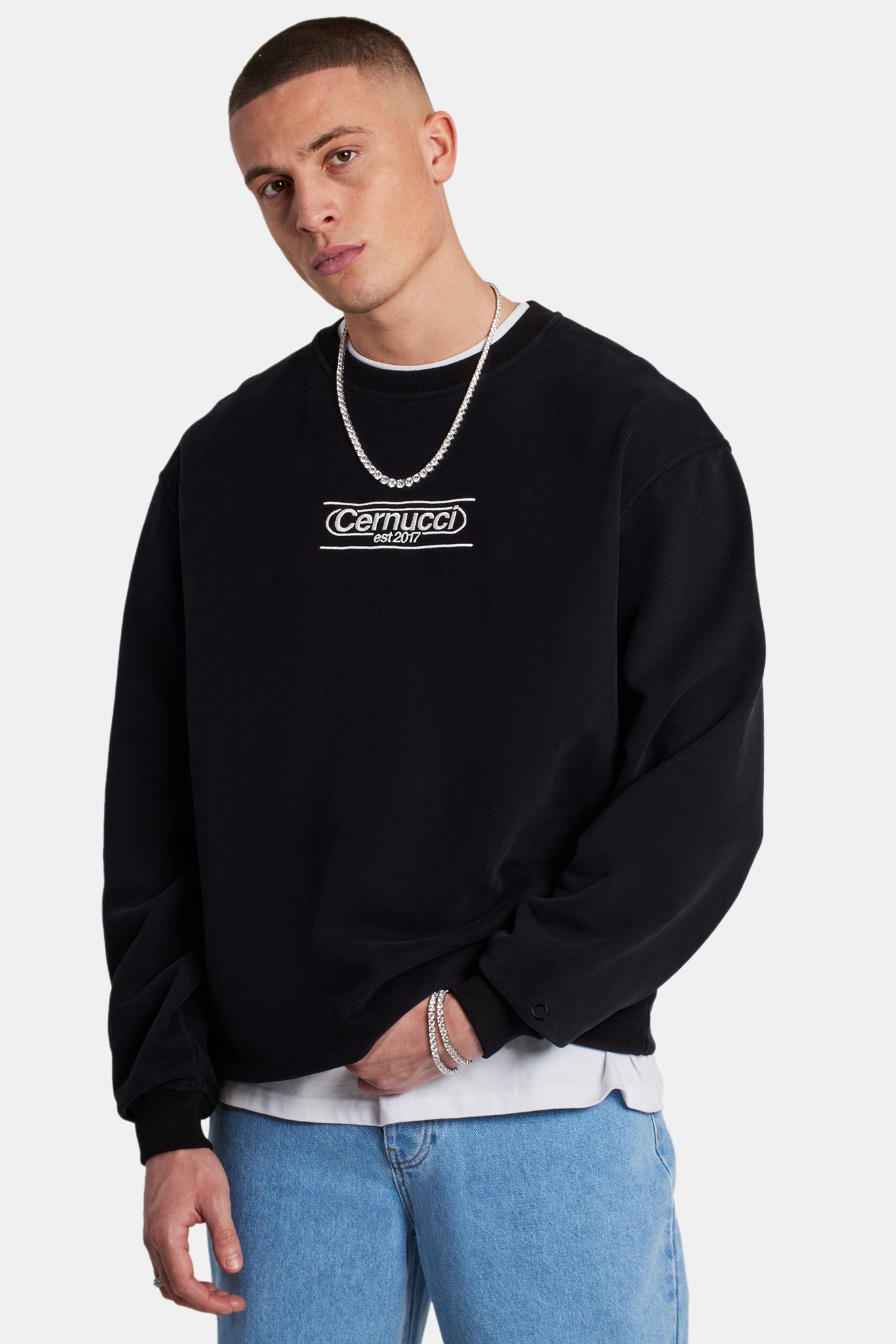AmalfiGold Est Embroidered Sweatshirt - Black