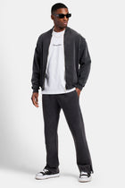 Acid Wash Split Hem Jogger - Charcoal