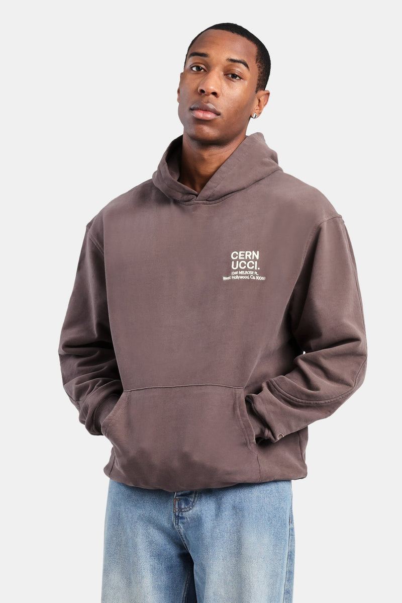 Oversized AmalfiGold Text Hoodie - Chocolate